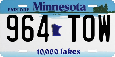 MN license plate 964TOW