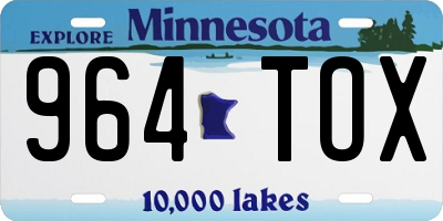 MN license plate 964TOX