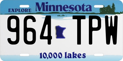 MN license plate 964TPW