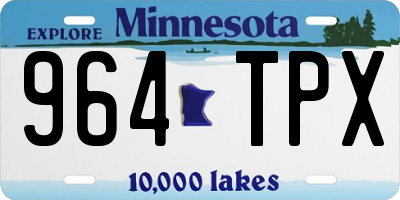 MN license plate 964TPX