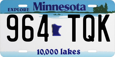 MN license plate 964TQK