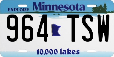 MN license plate 964TSW