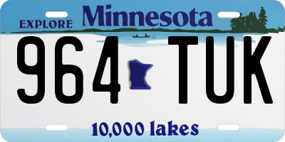 MN license plate 964TUK