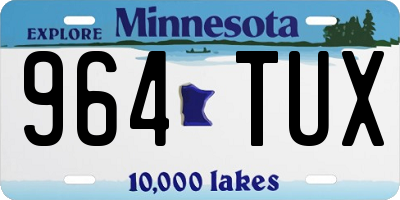 MN license plate 964TUX