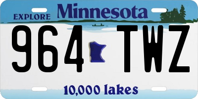 MN license plate 964TWZ
