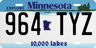 MN license plate 964TYZ