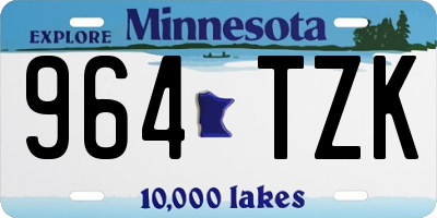 MN license plate 964TZK
