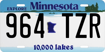 MN license plate 964TZR