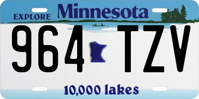 MN license plate 964TZV