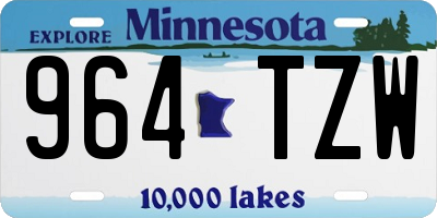 MN license plate 964TZW