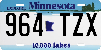MN license plate 964TZX