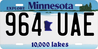 MN license plate 964UAE