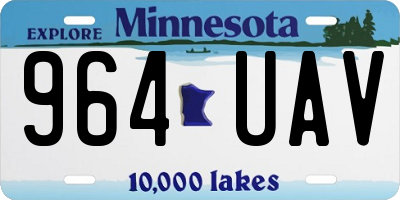MN license plate 964UAV