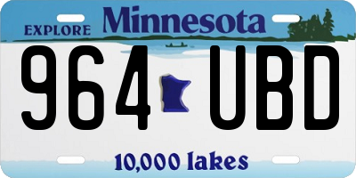MN license plate 964UBD
