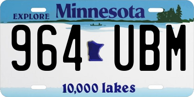 MN license plate 964UBM