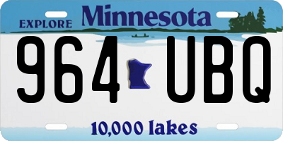 MN license plate 964UBQ