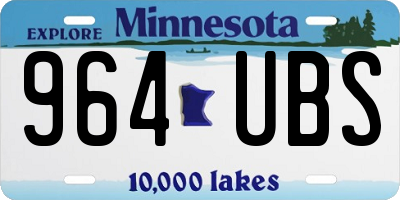 MN license plate 964UBS