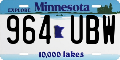 MN license plate 964UBW