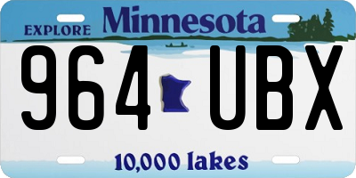 MN license plate 964UBX