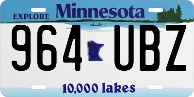 MN license plate 964UBZ