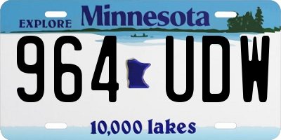 MN license plate 964UDW