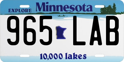 MN license plate 965LAB