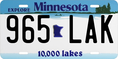 MN license plate 965LAK