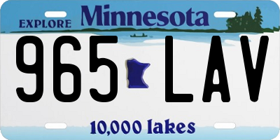 MN license plate 965LAV
