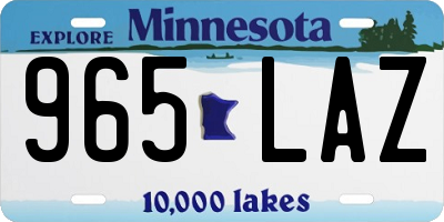 MN license plate 965LAZ