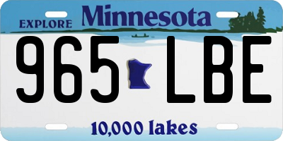 MN license plate 965LBE