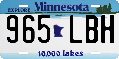 MN license plate 965LBH