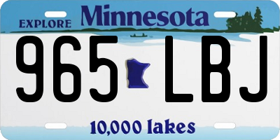 MN license plate 965LBJ
