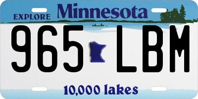 MN license plate 965LBM