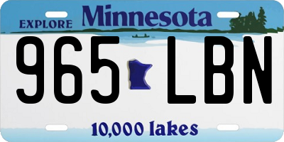 MN license plate 965LBN