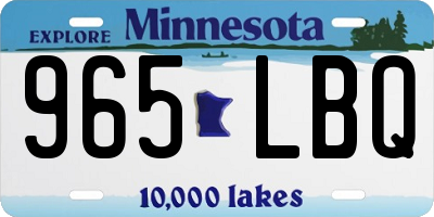 MN license plate 965LBQ