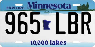 MN license plate 965LBR