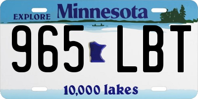 MN license plate 965LBT