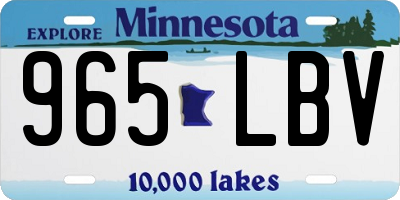 MN license plate 965LBV