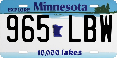 MN license plate 965LBW
