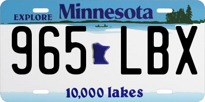 MN license plate 965LBX