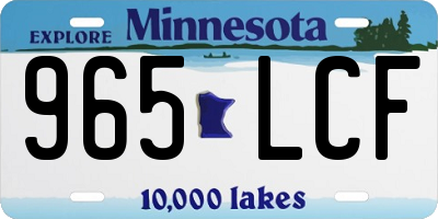 MN license plate 965LCF