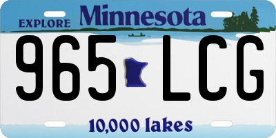 MN license plate 965LCG