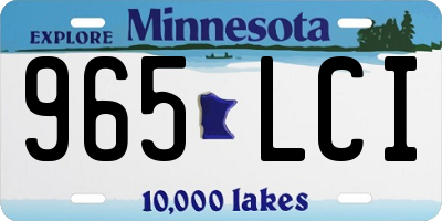 MN license plate 965LCI