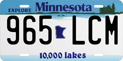 MN license plate 965LCM