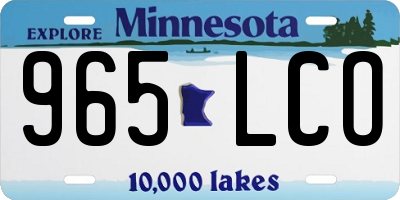 MN license plate 965LCO