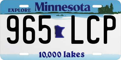 MN license plate 965LCP