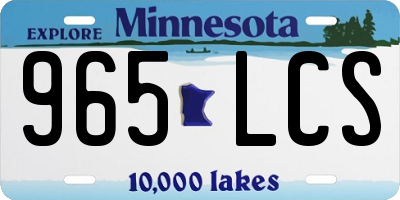 MN license plate 965LCS