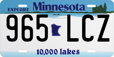 MN license plate 965LCZ