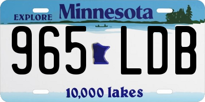 MN license plate 965LDB