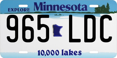 MN license plate 965LDC